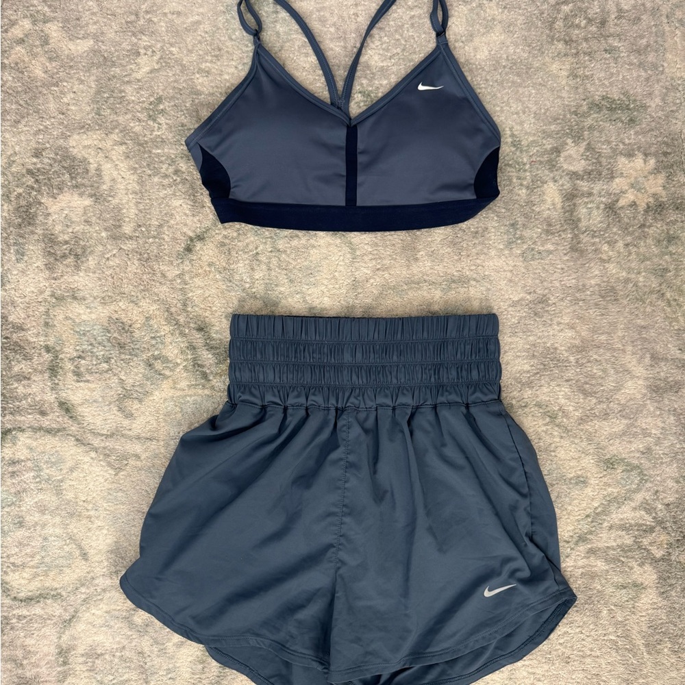 Dusty blue Nike running matching set